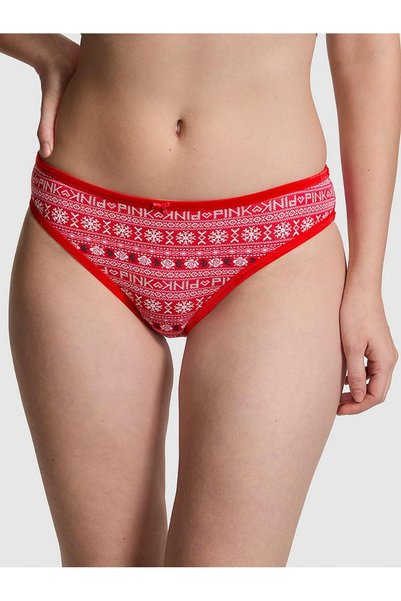 Velvet Trimmed Cotton Cheeky Panties