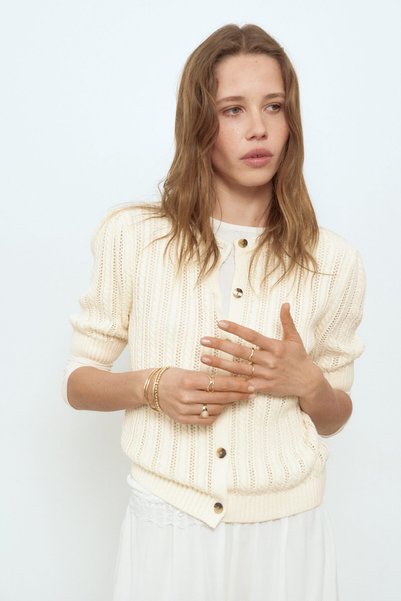 Hole Patterned Knitwear Cardigan