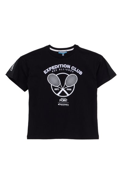 Black Boy's Embroidered T-Shirt D6Sb-Tst3037