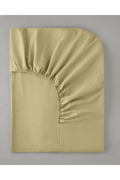 Novella Premium Cotton Textured King Size Elastic Bed Sheet 180X200 cm Light Yellow