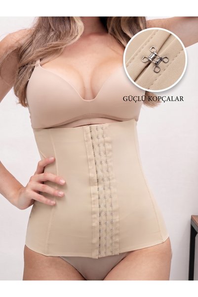 Tvigoso Model Strapless Latex Belly Shaper 4 Stage Belly Hiding Corset Skin Color