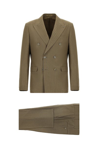6 Drop Regular Fit Standard Cut Wool Striped Double-Breasted Suit