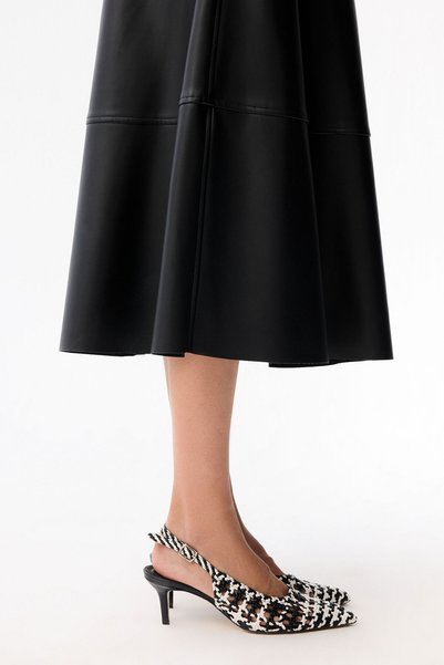 Black - White Open Back Shoes