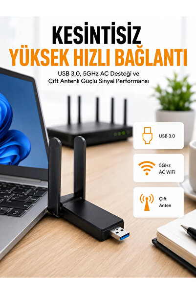Mbps Wifi приемник безжичен Wifi адаптер со двоен опсег и две антени од новата генерација