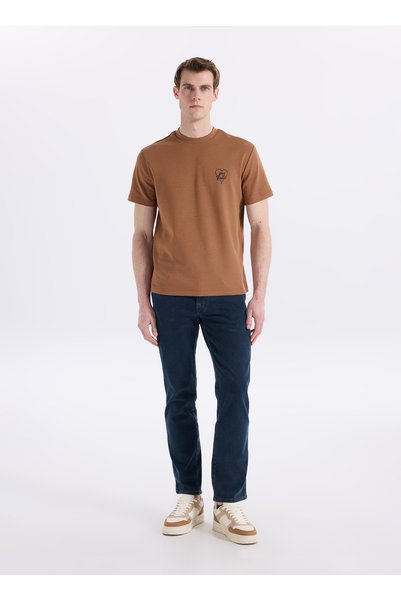 Normal Waist Straight Indigo Men's Denim Trousers Mw12175208 Indigo Denim Trousers