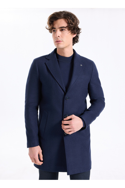 Темносин машки капут со Standard Fit крој ACE005261084_LAC