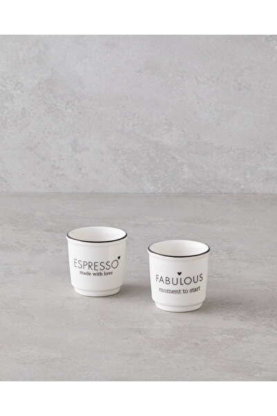 Fabulous Bone порцелански сет од 2 шолји за еспресо 90 ml бели