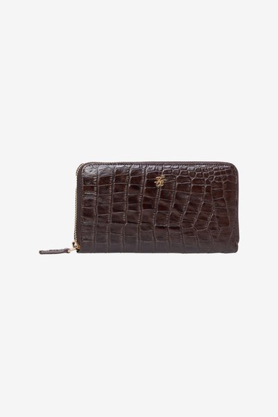 ZIPPER CLOSURE LONG LEATHER WALLET