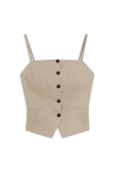 Beige Women's Striped Blouse 50560007