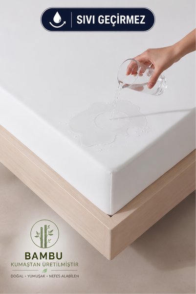 Bamboo Sleep Premium Bamboo Fabric Liquid Proof Fitted Mattress Protector – Breathable Mattress Protector