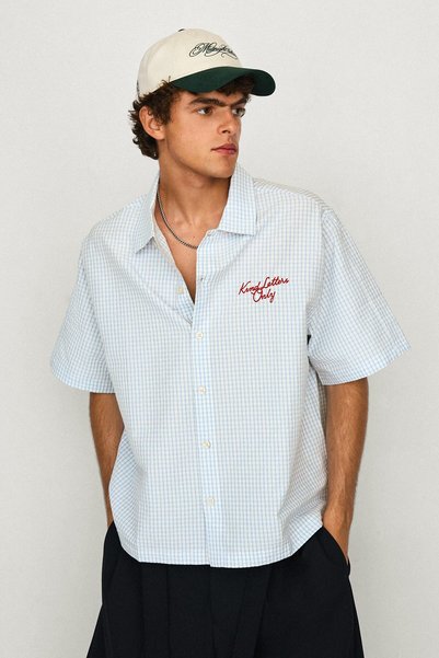 Embroidered Boxy Fit Short-Sleeved Shirt