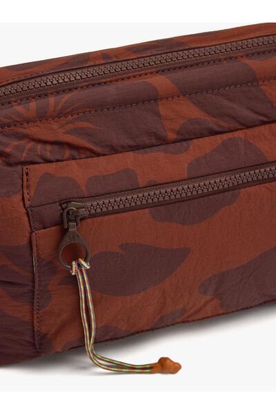 Women's Floral Patterned Technical Fabric Makeup Bag