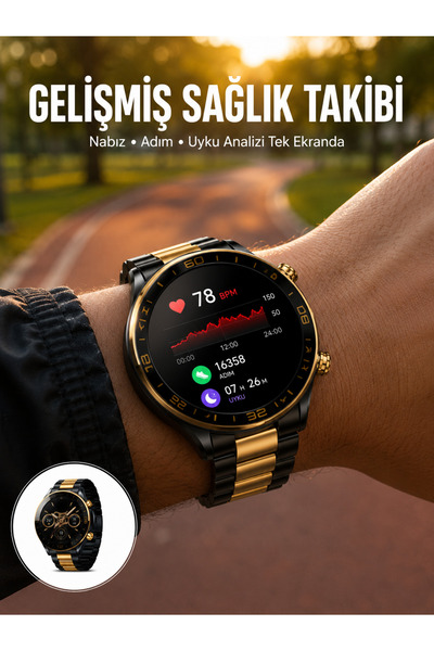 Amoled паметен часовник со 3 каиши Bluetooth повик и следење на здравјето нова генерација -
