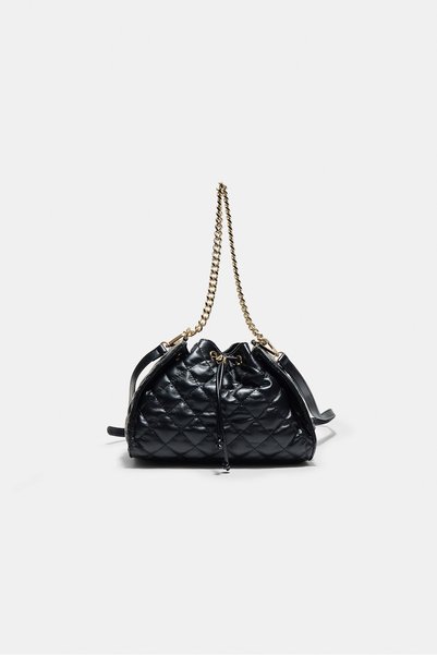 Quilted Drawstring Shoulder Bag