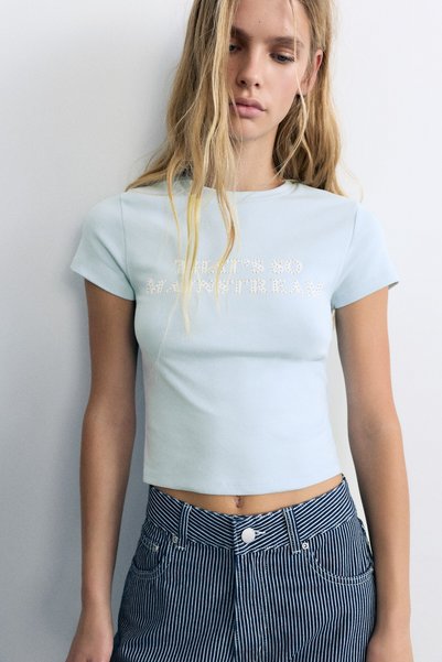 Staple Detailed Written T-Shirt