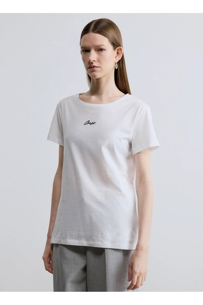 White Women's Oversize Text Printed T-Shirt 50554696