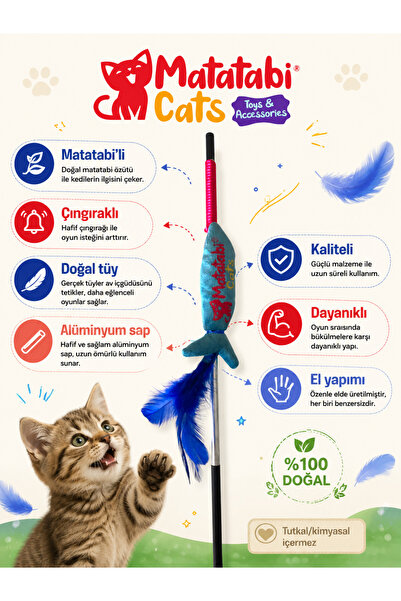 Плишана играчка за мачки со звук и крзно на стапче 50 Cm (НЕ СОДРЖИ МАЧКА ТРЕВА)
