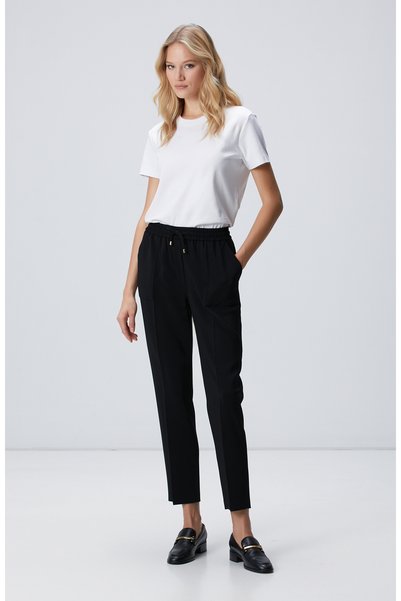 Black Elastic Waist Pants