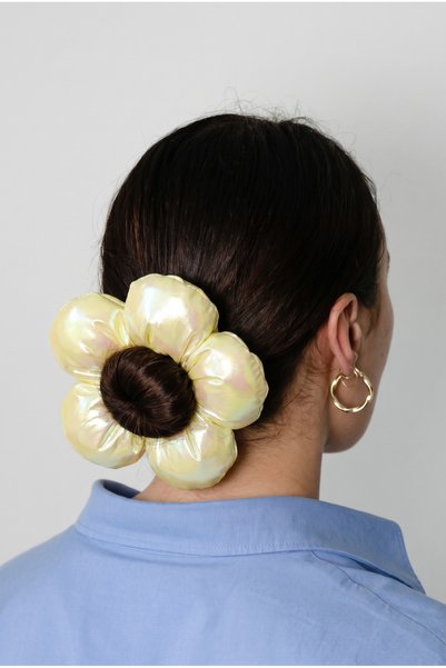 Papatya Model Padded Rubber Bun Hairpin Yellow