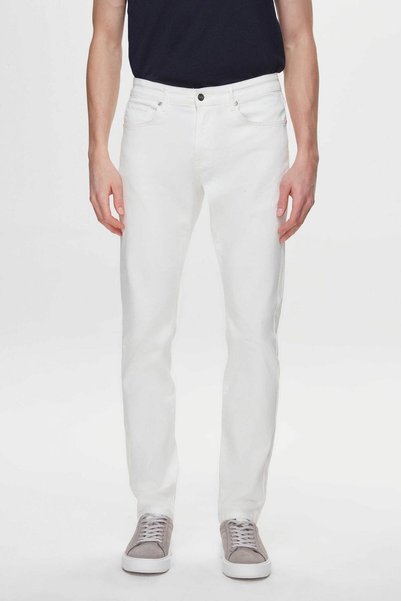 Ds Damat Slim Fit Ecru Gabardine Denim Trousers
