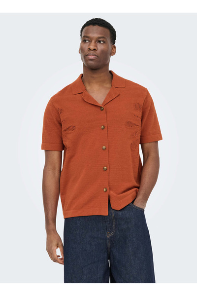 Kiremit Men's Regular Patterned Sweater 22037745 Onsjam Life Reg Shirt Knit