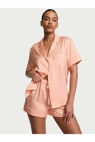 Glazed Satin Shorts Pajama Set