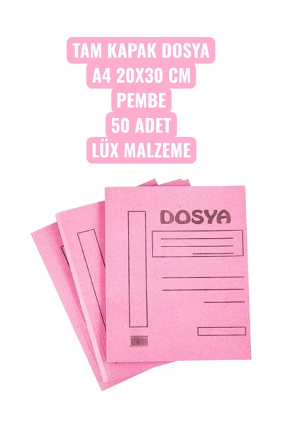 Full Cover File Folder A4 20X30 cm Pink 50 Pieces Luxury Material