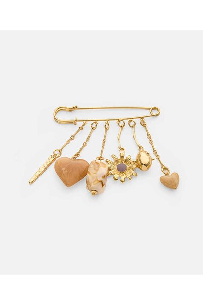 Combined Piece Dangling Brooch