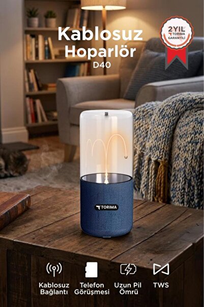 Bluetooth звучник магнетен со светло TWS 5.3 звучник D40 темно син