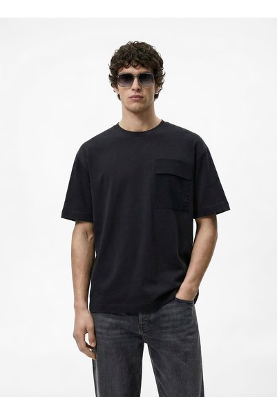 Black Men's Regular Fit T-Shirt Gu26Mss03000