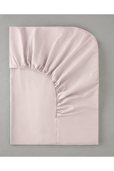 Novella Premium Cotton Textured Double Elastic Bed Sheet 160X200 cm Powder Pink