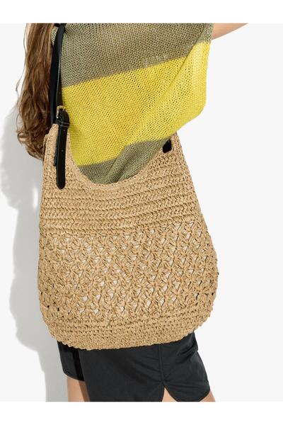 Women's Straw Effect Hobo Bag