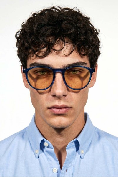 Oriens Navy Orange Men's Sunglasses