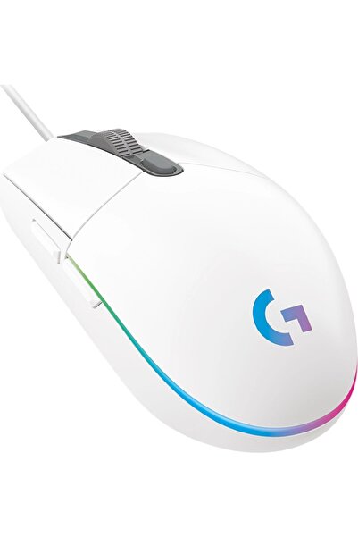 910-005797 G203 оптички гејмерски глушец со кабел и макро функции бел