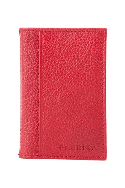 Red Men's Wallet Frk 355 Flt Leather Krmz