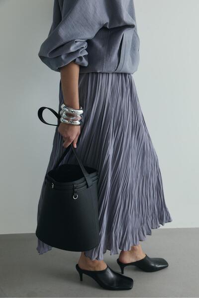Gray Donette Pleated Skirt