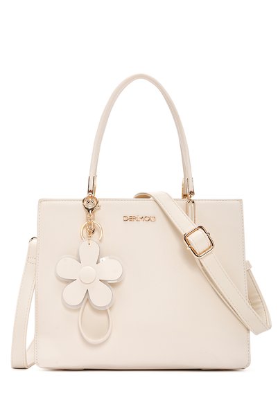 Women's Cream Long Strap Charm Sleeve Bag Si 26Sbd282418