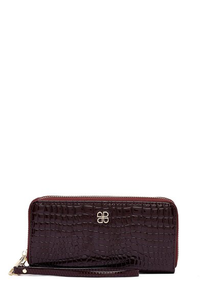 Women's Burgundy Crocodile Wallet 000A2D5506E3