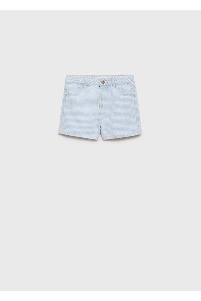 Striped Denim Shorts