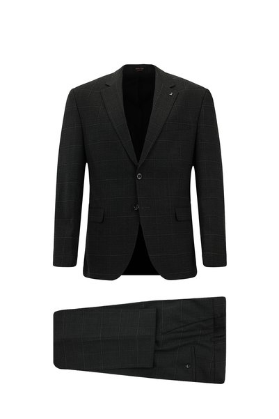 4 Drop Relaxed Fit Comfortable Cut Plaid Woolen Suit