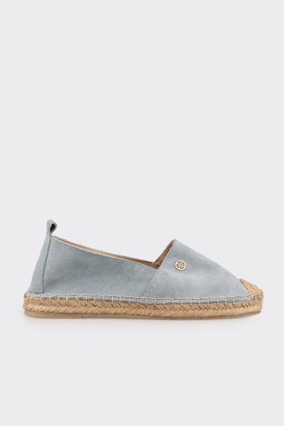 Blue Leather Women's Espadrilles