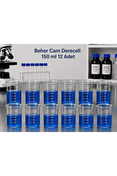 Стаклена чаша со градуирање 150 ml, 12 парчиња