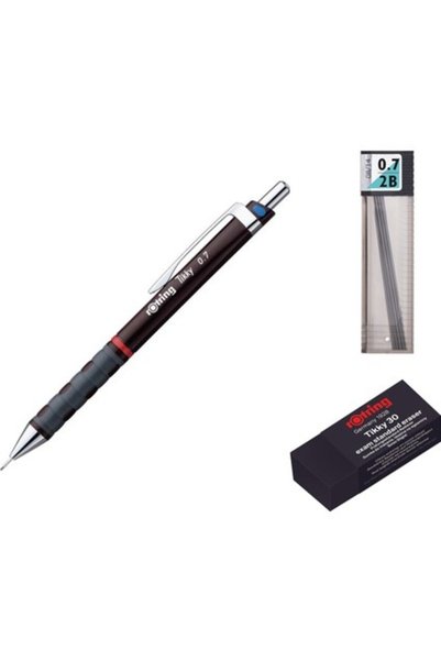 Versatil Tıkky 0.7 Burgundy + Eraser + Tombow 0.7 Lead