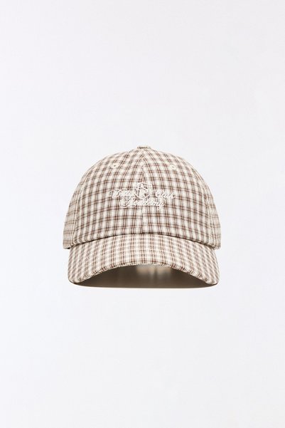 Embroidered Checkered Hat
