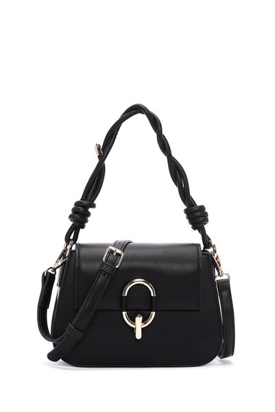 Women's Black Long Strap Shoulder Bag 26Sbd281618