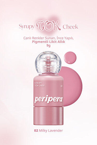 Течно руменило со тенка структура, се впива во кожата, пигментирано Syrupy Tok Cheek (02 Milky Lavender)