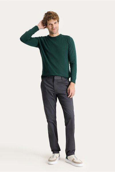 Relaxed Fit Comfortable Cut Lycra Satin Canvas / Chino Pants