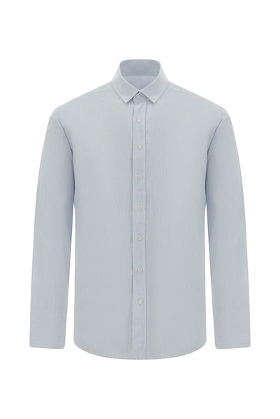 Long Sleeve Slim Fit Slim Fit Classic Patterned Cotton Shirt