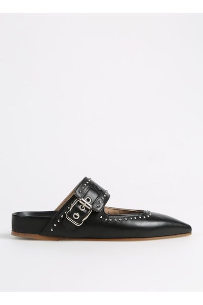 Black Women's Leather Sandals 9463Ba-41