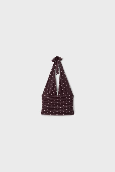 Polka Dot Halter Neck Top